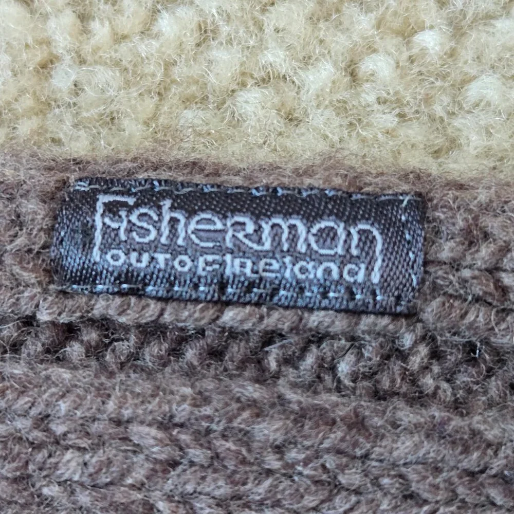 Brown Ribbed Lambswool Scarf made in Ireland - Picture 4 of 9